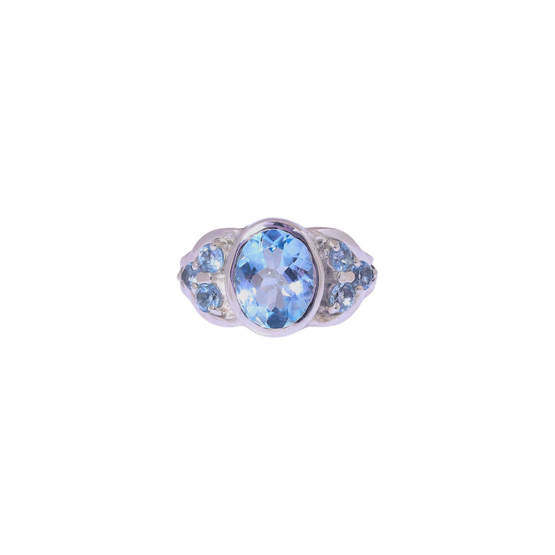Sterling Silver Blue Topaz Ring SSR420