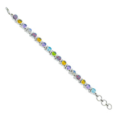 Sterling Silver Multi gemstone Bracelet SSBR62