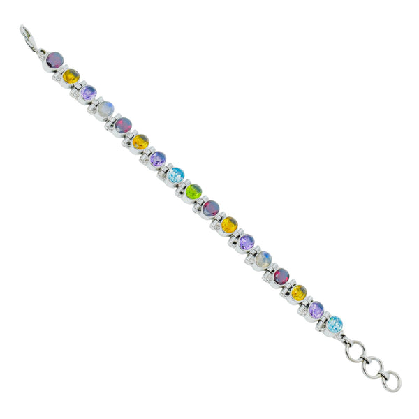 Sterling Silver Multi gemstone Bracelet SSBR62