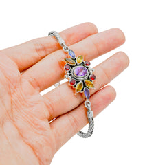 Sterling Silver Multi gemstone Bracelet SSBR26