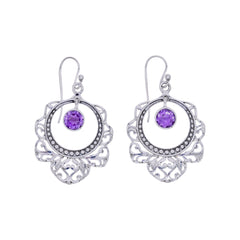 Sterling Silver Amethyst Earrings SSER133