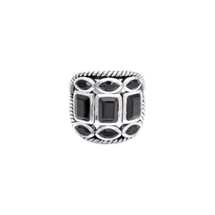 Sterling Silver Black Spinel Ring SSR284