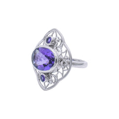 Sterling Silver Amethyst Ring SSR121