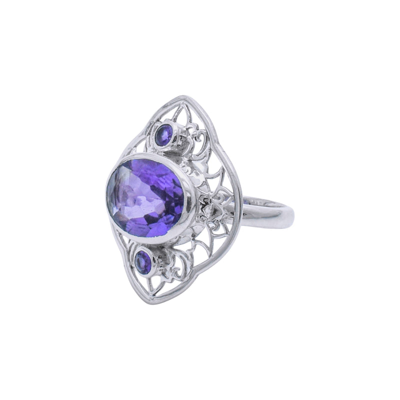 Sterling Silver Amethyst Ring SSR121