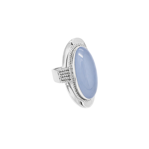 Sterling Silver Aqua Calcedony Ring SSR278