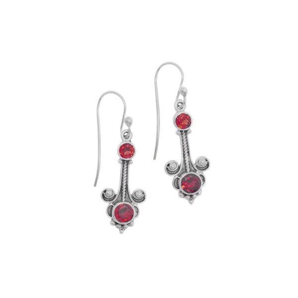 Sterling Silver Garnet Earrings SSER155