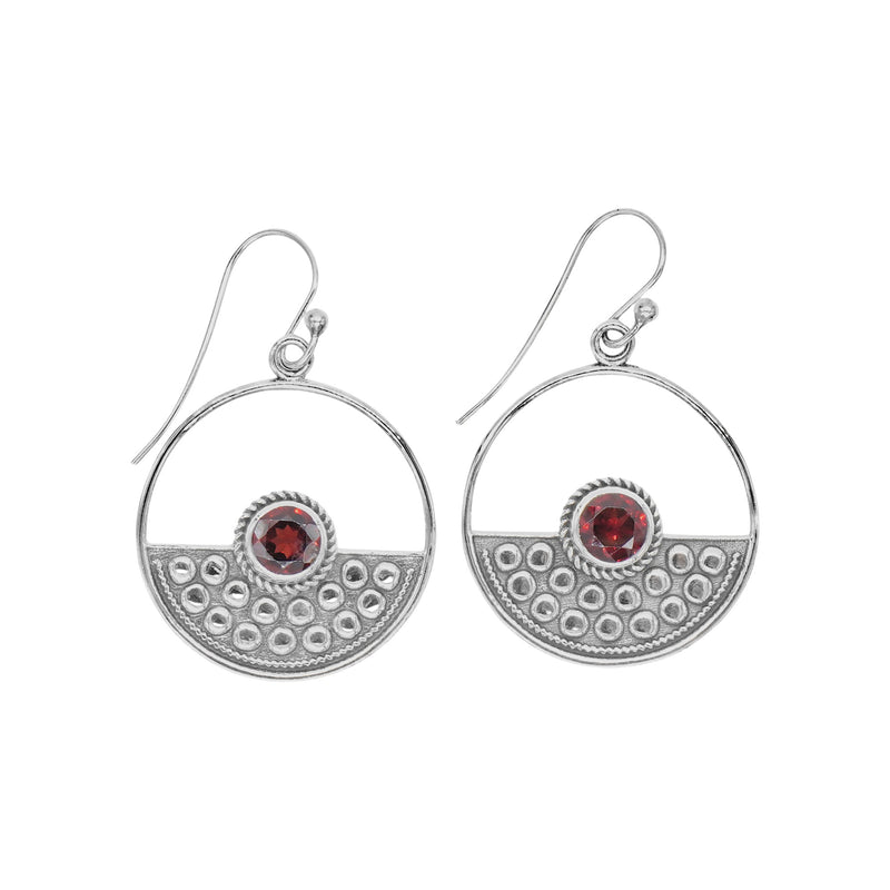 Sterling Silver Garnet Earrings SSER153
