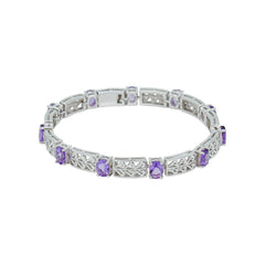 Sterling Silver Amethyst Bracelet SSBR58