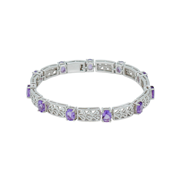 Sterling Silver Amethyst Bracelet SSBR58