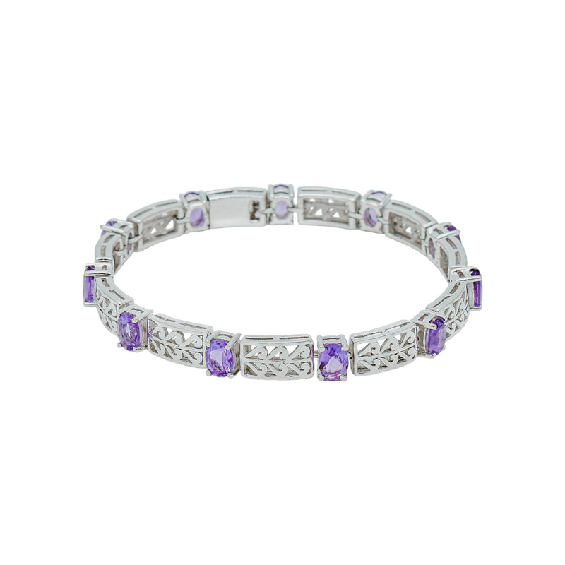 Sterling Silver Amethyst Bracelet SSBR58