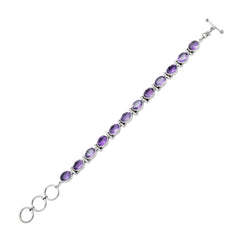 Sterling Silver Amethyst Bracelet SSBR15