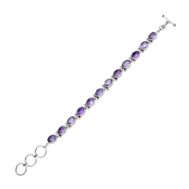 Sterling Silver Amethyst Bracelet SSBR15