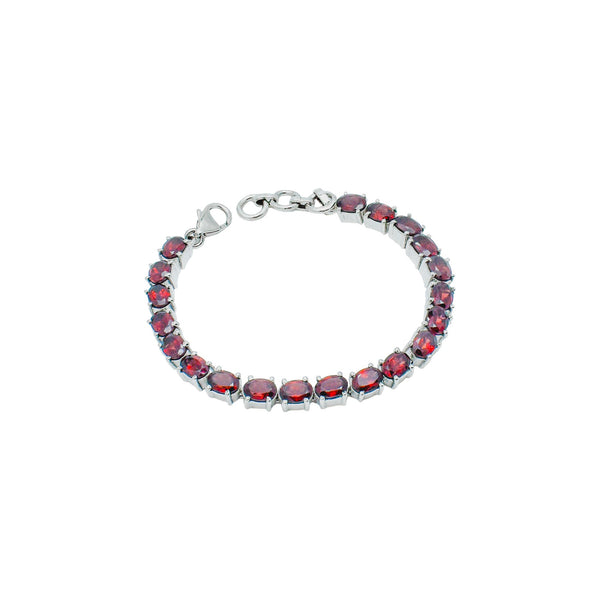 Sterling Silver Garnet Bracelet SSBR63