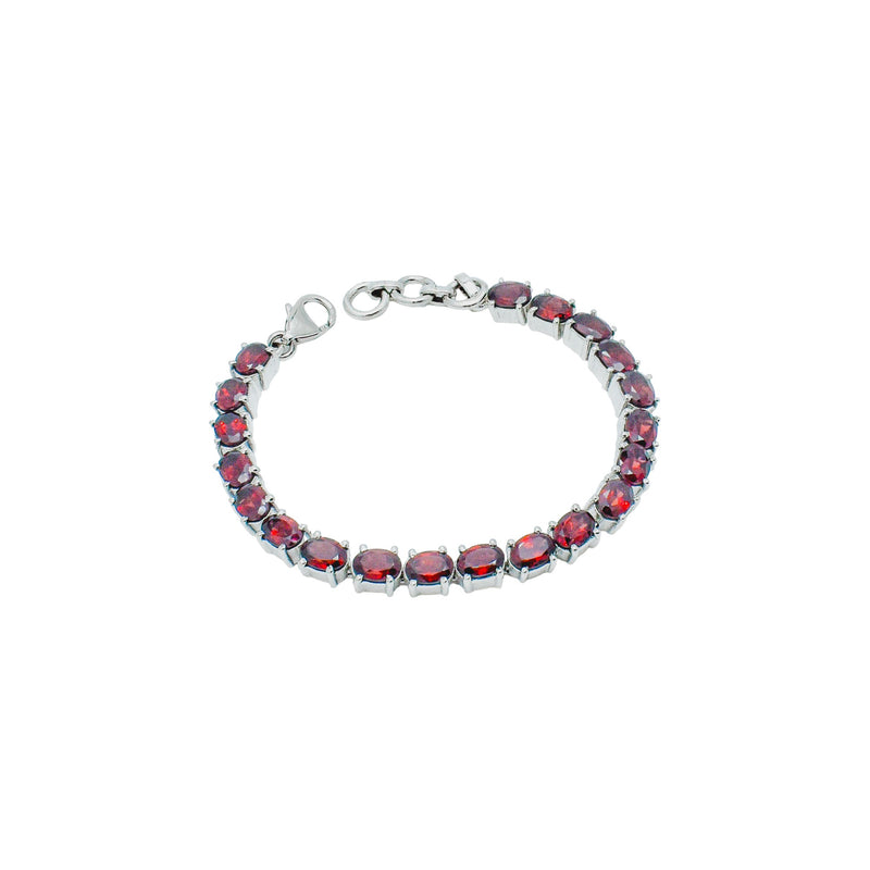 Sterling Silver Garnet Bracelet SSBR63
