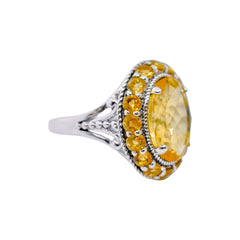Sterling Silver Citrine Ring SSR112