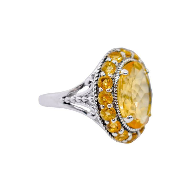 Sterling Silver Citrine Ring SSR112