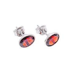 Sterling Silver Garnet Stud Earrings SSER99