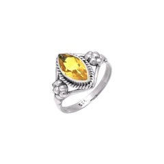 Sterling Silver Citrine Ring SSR304
