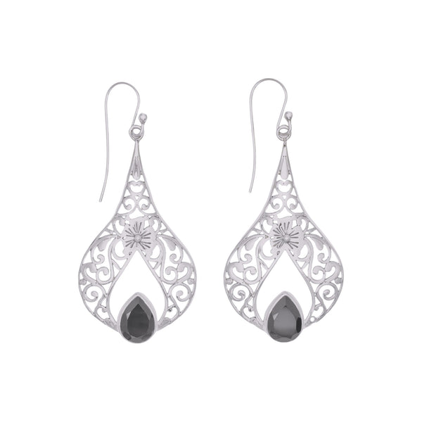 Sterling Silver Black Spinel Earrings SSER103