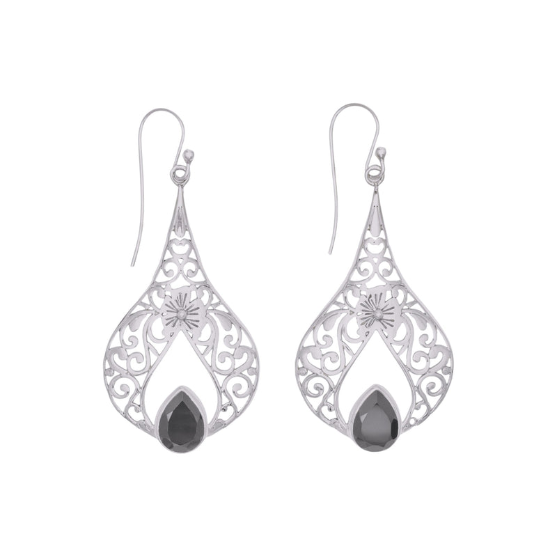 Sterling Silver Black Spinel Earrings SSER103