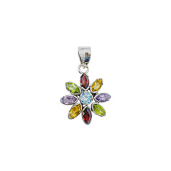 Sterling Silver Multi gemstone Pendant SSP119