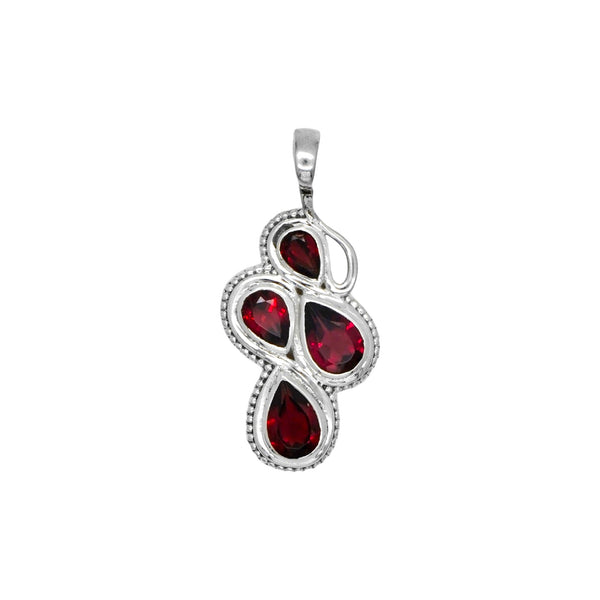 Sterling Silver Garnet Pendant SSP39