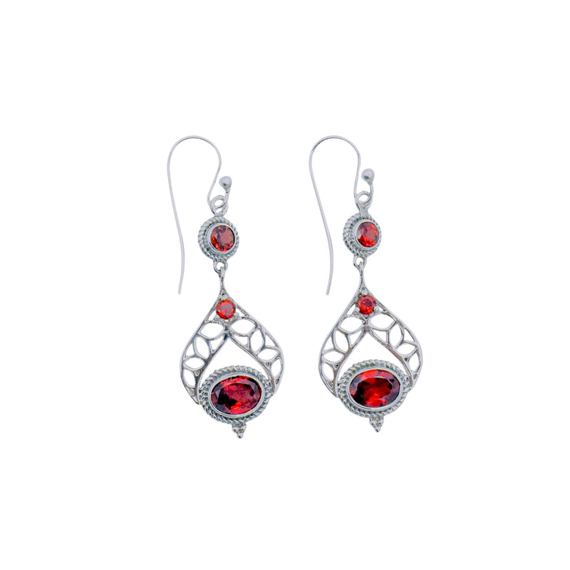 Sterling Silver Garnet Earrings SSER94